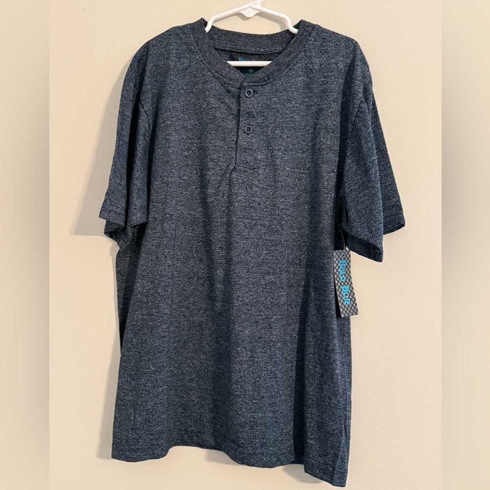 Boy’s Short Sleeve Henley Shirt - Dark Heather Gray